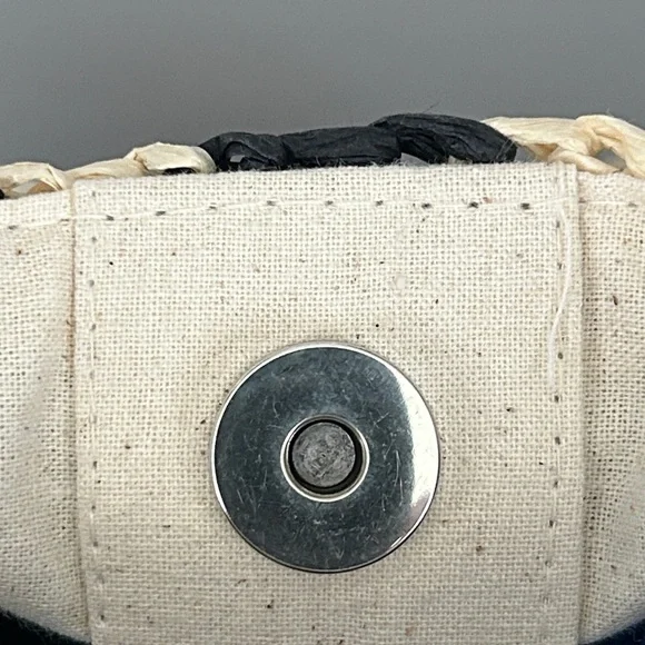 Billabong Talk To The Palm Paper Woven Straw Tote Bag Black & Natural Colour - Picture 8 of 16